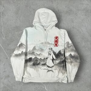 InuYasha Anime 2009 Manga AOP Size XL All Over Print White Y2K Hoodie Sweatshirt
